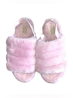 UGG Fluff Yeah Lavendar Logo Slingback Slide Slippers